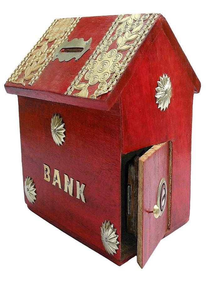 Giftoshopee Handicrafted Wooden Casual Money Bank - Coin Saving Box - Piggy Bank - Gifts For Kids, Girls, Boys & Adults, Antique - Image 3